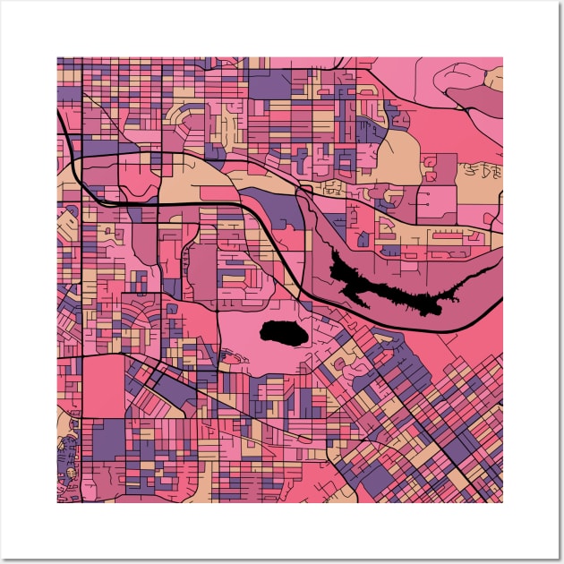 Burnaby Map Pattern in Purple & Pink Wall Art by PatternMaps